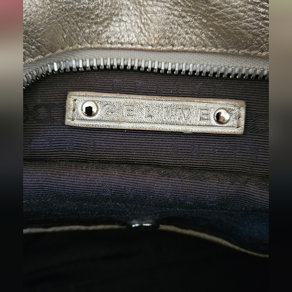 CELINE Authentic Bittersweet Gold Metallic Leather Shoulder Bag Puse Hobo Italy - Picture 10 of 16